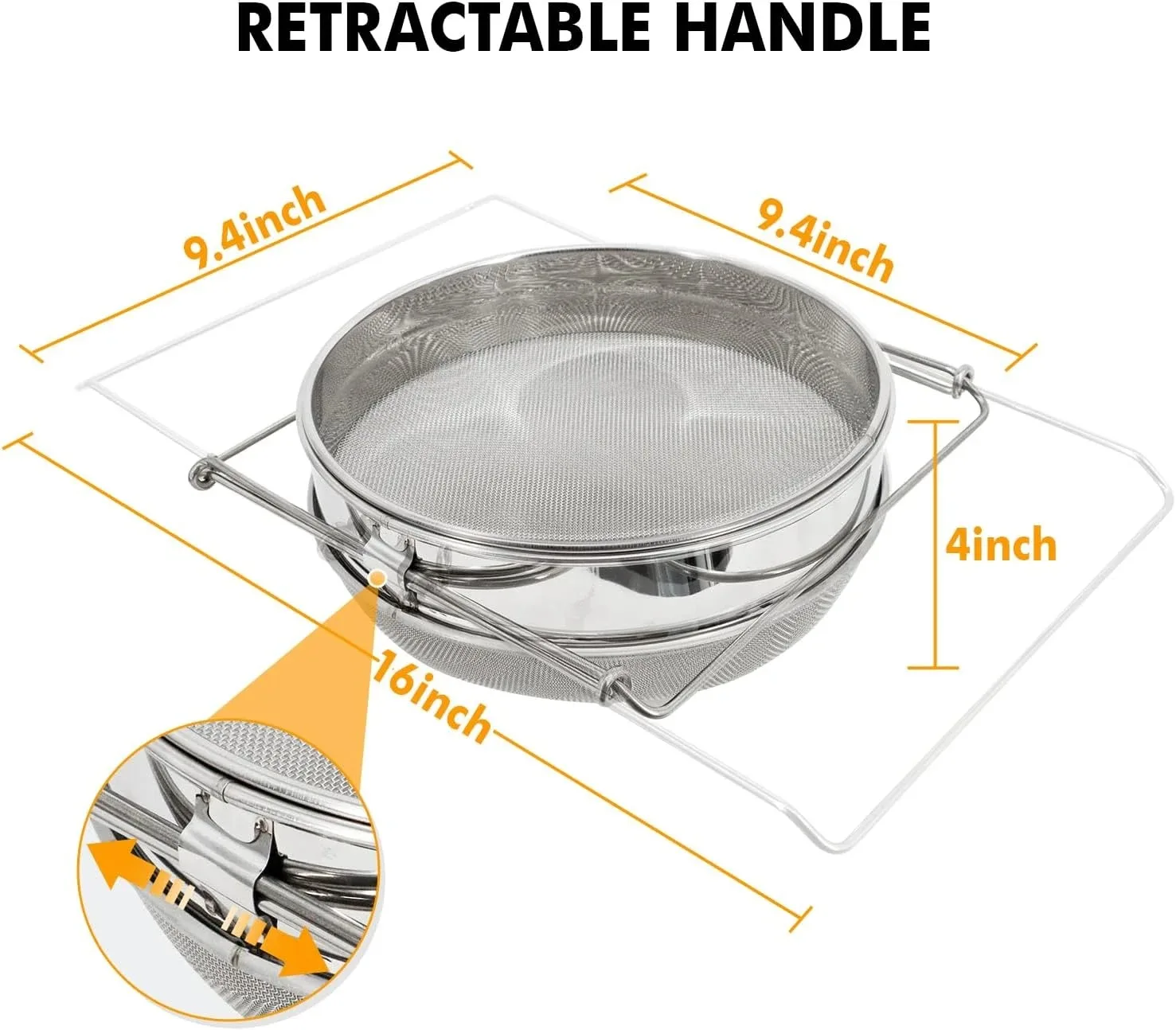 Stainless Steel Honey Strainer, Double Sieve Honey Filter, Honey Extractor Equipment for Bucket Honey,Beekeeping Equipm.