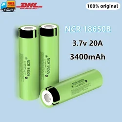 パナソニック-充電式リチウムイオン電池,18650 mah,20A放電,ncr18650b,3400 v,1〜3.7個,新品,100