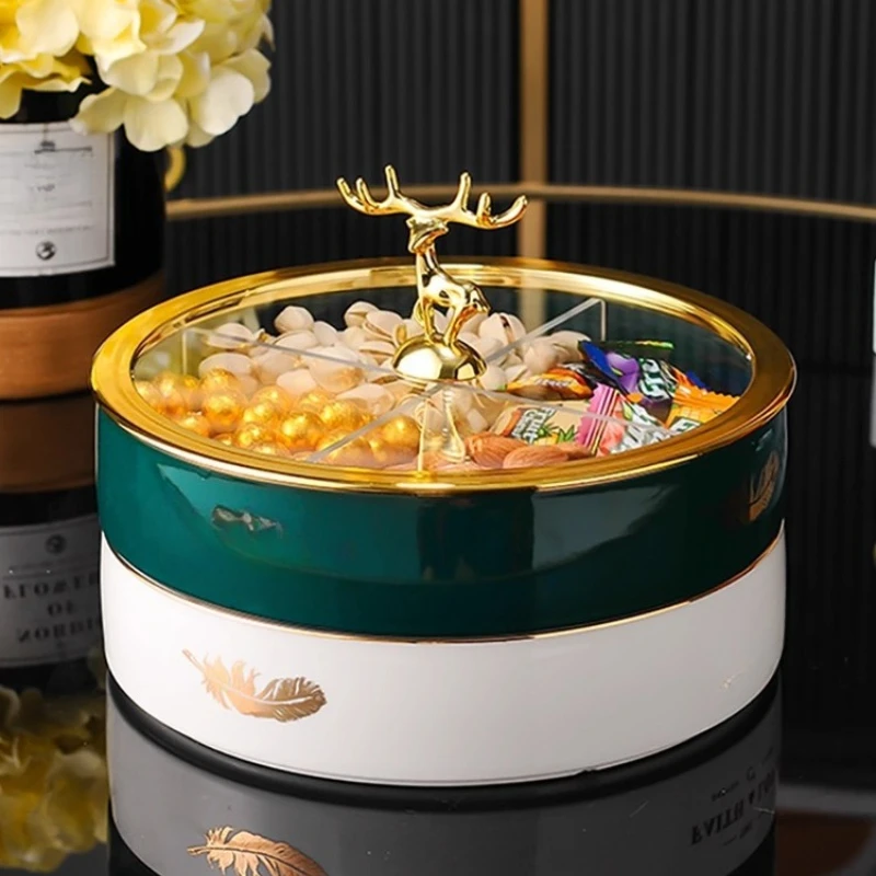 

Chinese New Year candy box light luxury fruit plate household living room coffee table New Year dried fruit storage