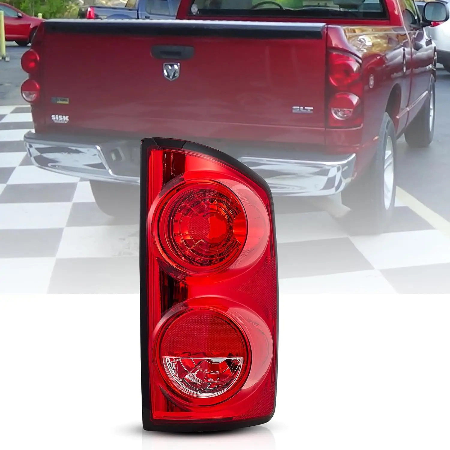 

Tail Light fit for 2007-2009 Dodge Ram 1500/2500/3500 Pickup Passenger Right Rear Light Assembly CH2801165 55277302AC