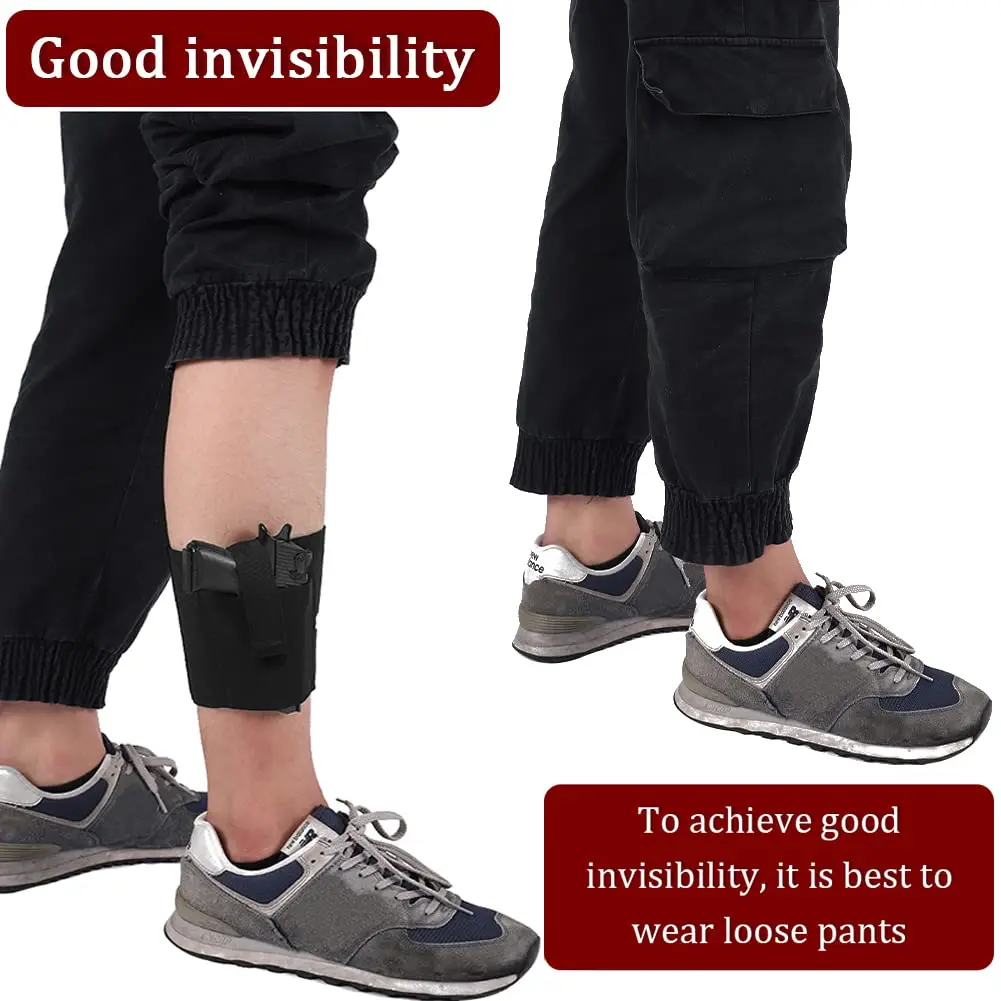 Ankle Holster for Concealed Carry Elastic Deep Concealment Leg Holsters with Magazine Pouch for Men Women Right & Left Hand Draw