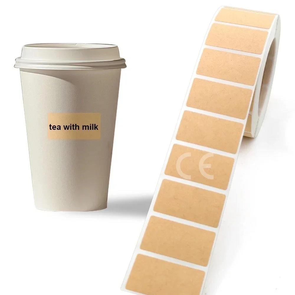 320-800pcs Kraft Paper Stickers Rolls of Self-adhesive Stickers Can be Handwritten Classification Packaging Note