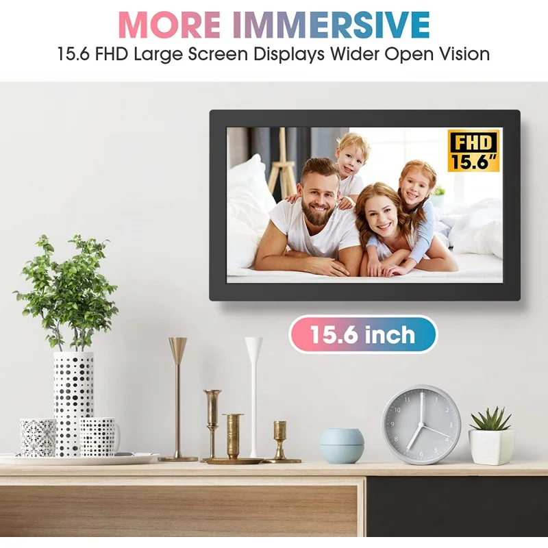 15.6 inch FHD IPS Touch Screen Built-in 32GB Memory Smart WiFi Digital Picture Frame Digital Photo Frame with Motion Sensor