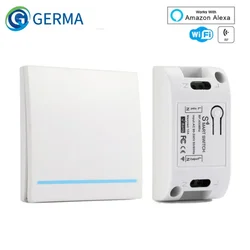 Przełącznik GERMA RF Wifi RF 433MHz 10A/2200W przełącznik bezprzewodowy 86 typ włącznik/wyłącznik Panel 433MHz RF WiFi zdalnie sterowany przekaźnik