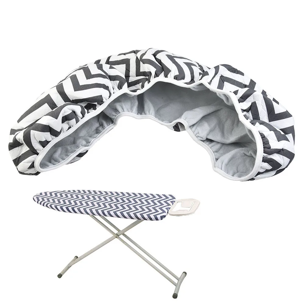 Stylish Cotton Striped Cover for Ironing Boards 150x50cm High Temperature Resistance and Secure Fit with Elastic Edges