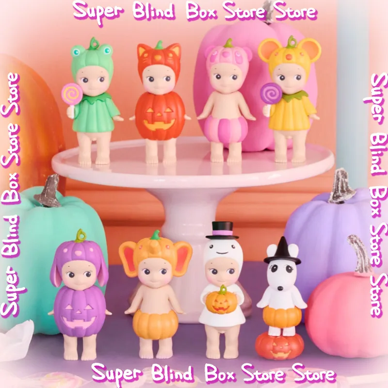 

Genuine new sonny angel Pumpkin Garden Blind Box Halloween Pumpkin Cute hat playful animals exquisite collection kids Girl gift