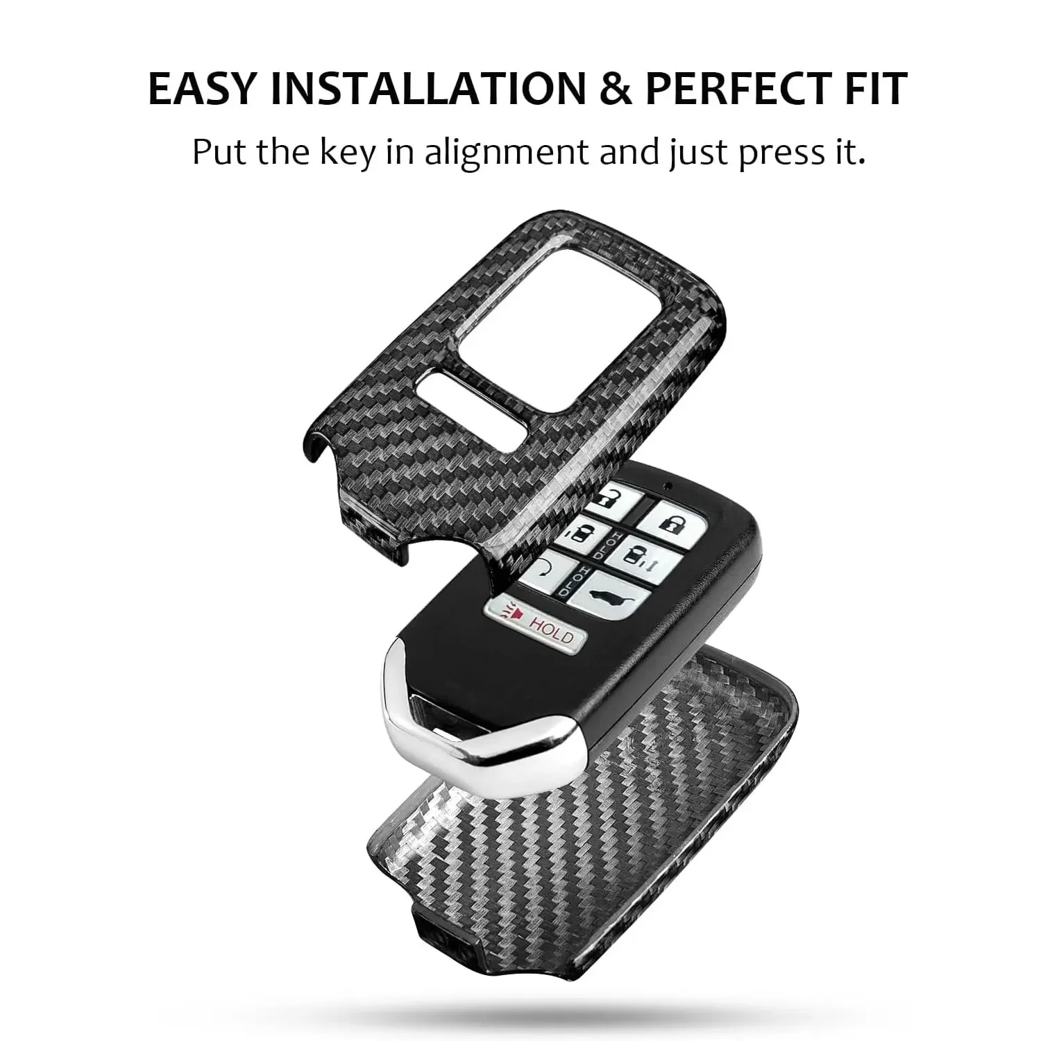 Carbon Fiber Key Fob Cover Case Shell Protector For Honda Accord Civic CRV Pilot Ridgeline Odyssey Passport Smart Accessories