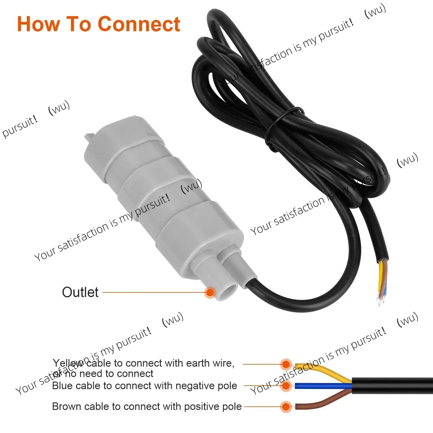 12V 18W Submersible Water Pump High Flow Whale ABS Pump 1000L/H For Garden Sprinklers Lawn Motorhome Pond
