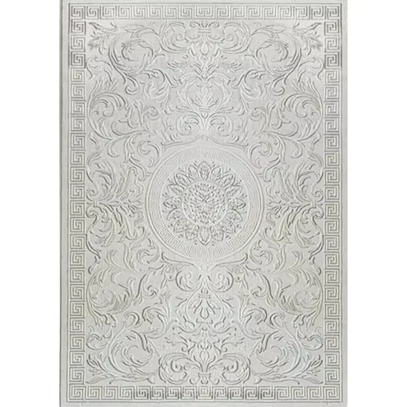 Minimalist Style Plain Polypropylene Polyester Silk Woven Carpet Bedroom Living Room Irregular Pattern Area Rug Set