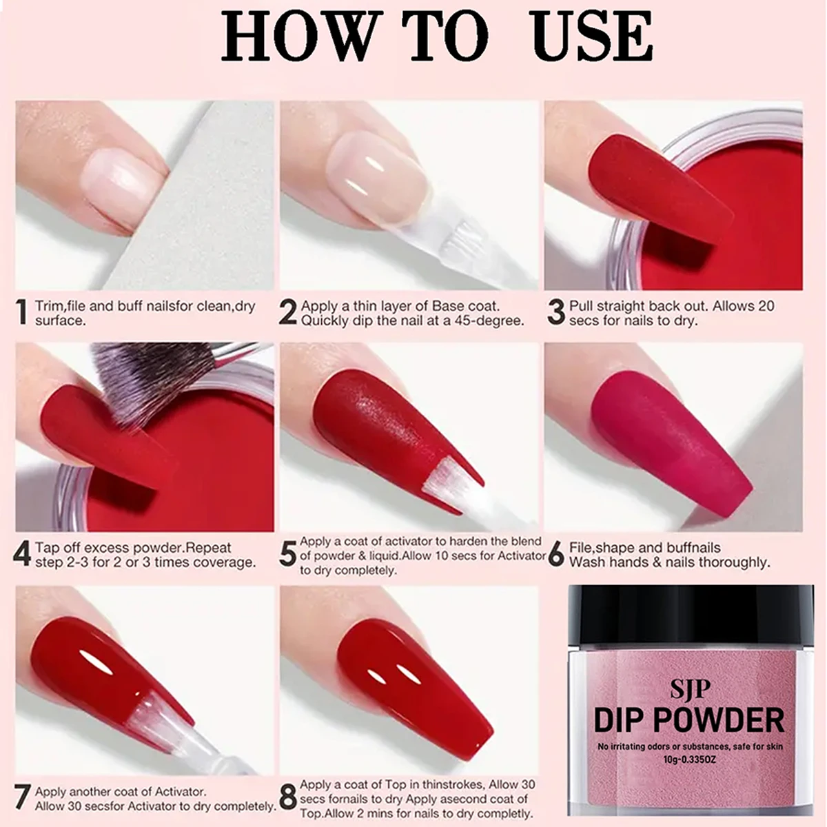 ネイルディッピング用の長持ちするアクリルパウダーのセット,カラーパウダー,家庭,ネイルアート,サロン,DIYに適しています,1セット,10個