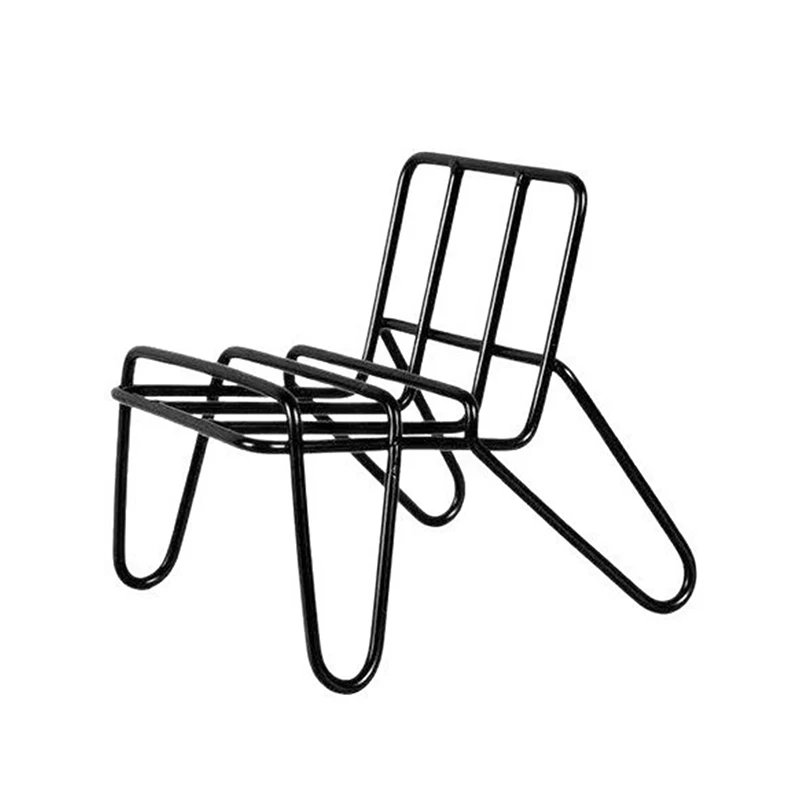 Creative Desktop Ornaments Home Accessories Small Chair Design Iron Mobile Phone Holder Racks Stand Simple Student