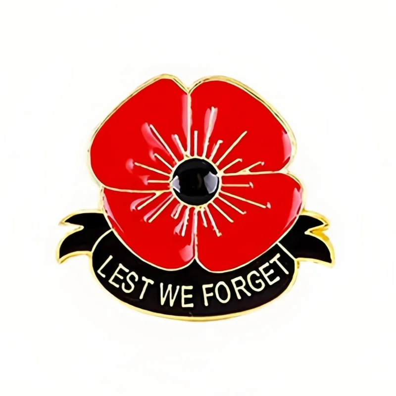 Poppy WWII Soldiers Memorial Brooch Metal Pin Corsage Men\'s & Women\'s Botanical, Floral, Everyday Accessories, Jewelry Gifts