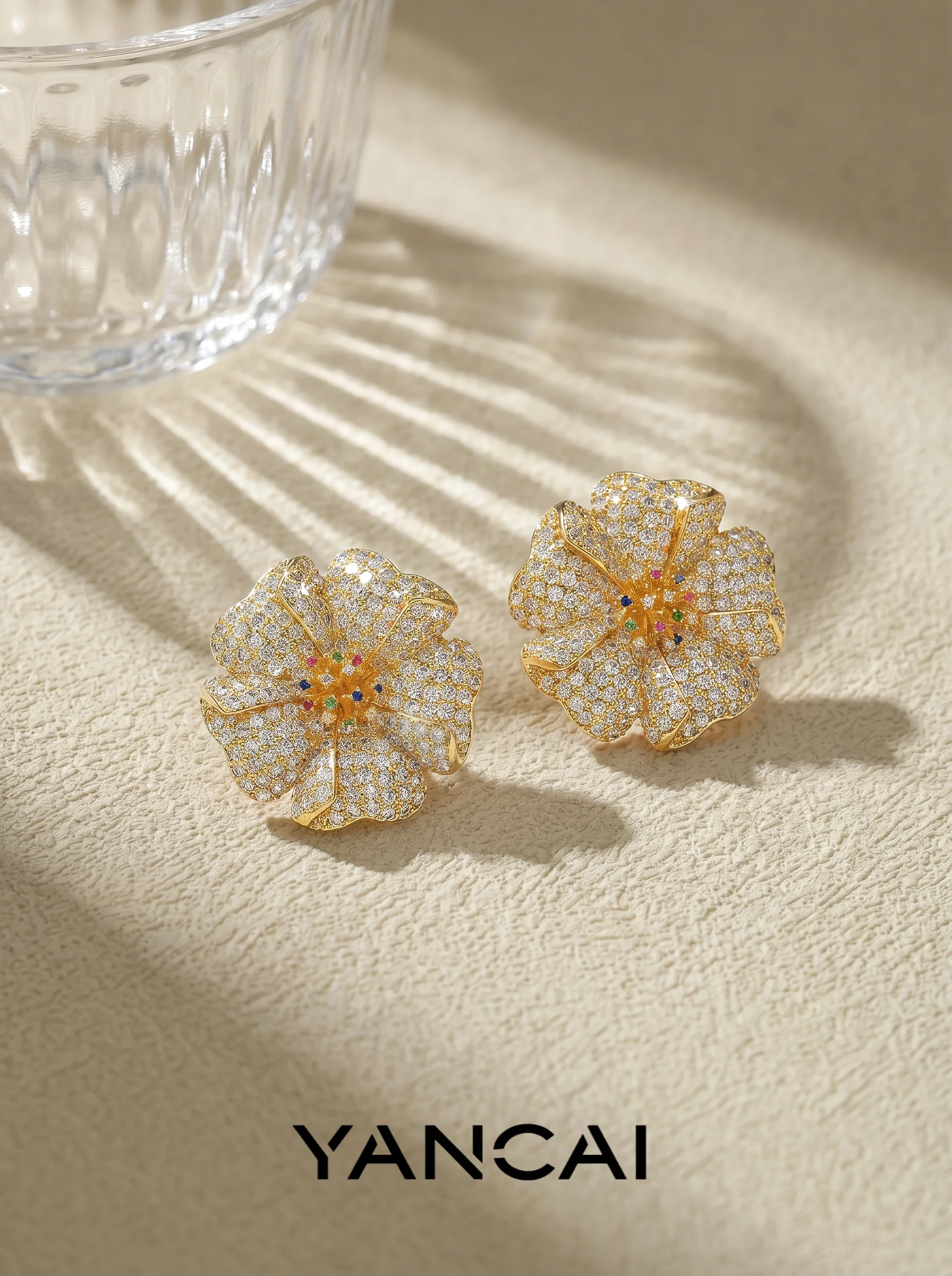 exaggerated-flower-stud-earrings-elegant-performance-women's-fashion-jewelry-lightweight-luxury-earrings-alloy-plated-silver