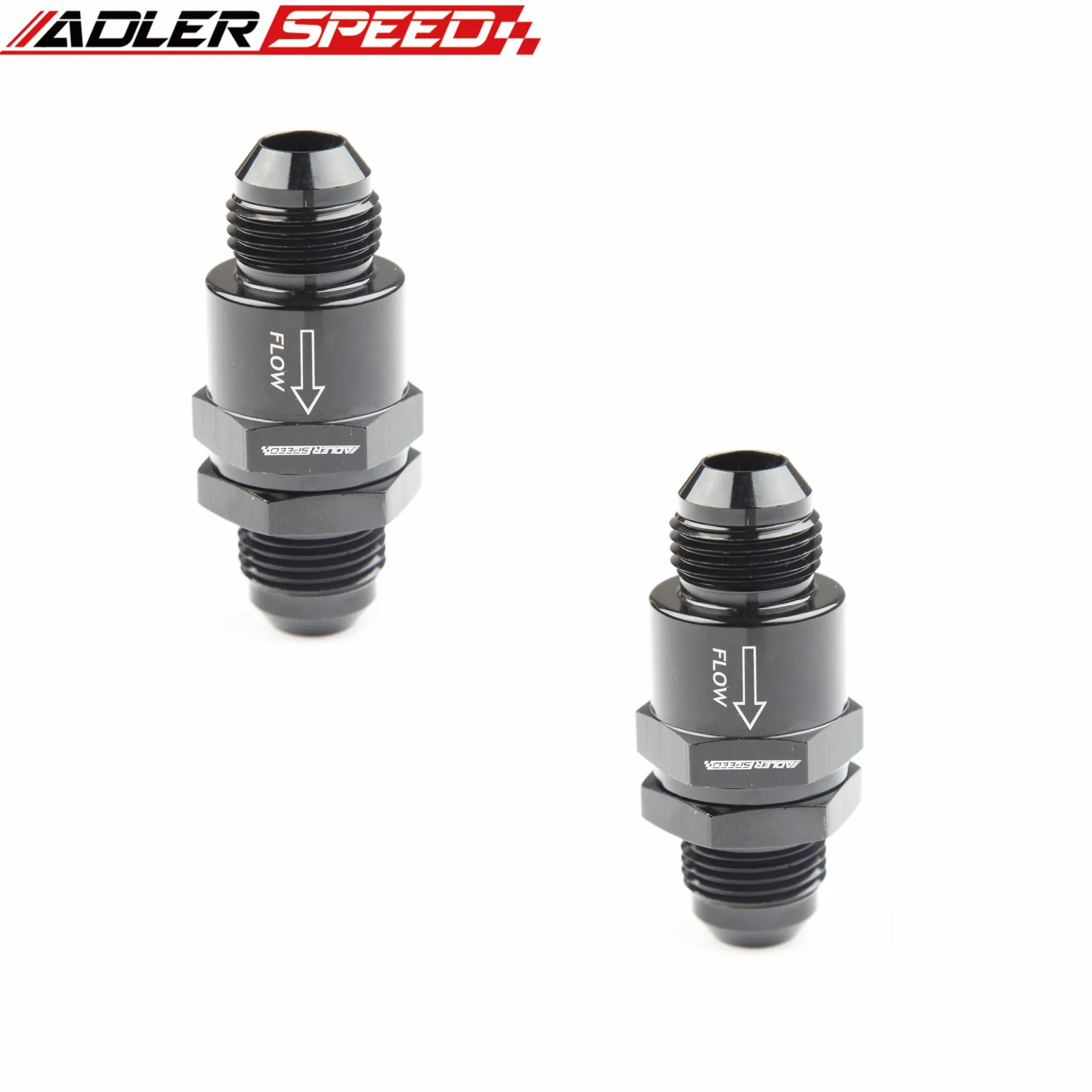 

2PCS ADLERSPEED 10AN AN-10 Non Return Fuel One Way Check Valve Fitting Adapter Black