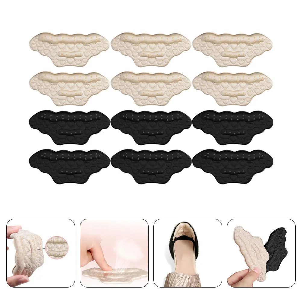 

6Pairs Supple High Heel Pads Anti-Wear Stickers Adhesive Cushions for Women Abrasion Guard Back Heel Invisible Shoe Pads