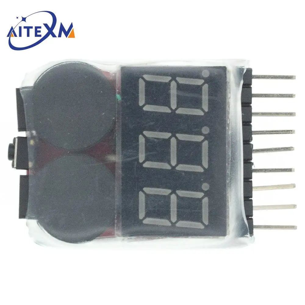 1-8S BBX1-8S 2IN1 Lipo 배터리 전압 테스터 저전압 부저 경보 배터리 전압 검사기 Lipo/Li-ion 용 듀얼 스피커 썸네일 5