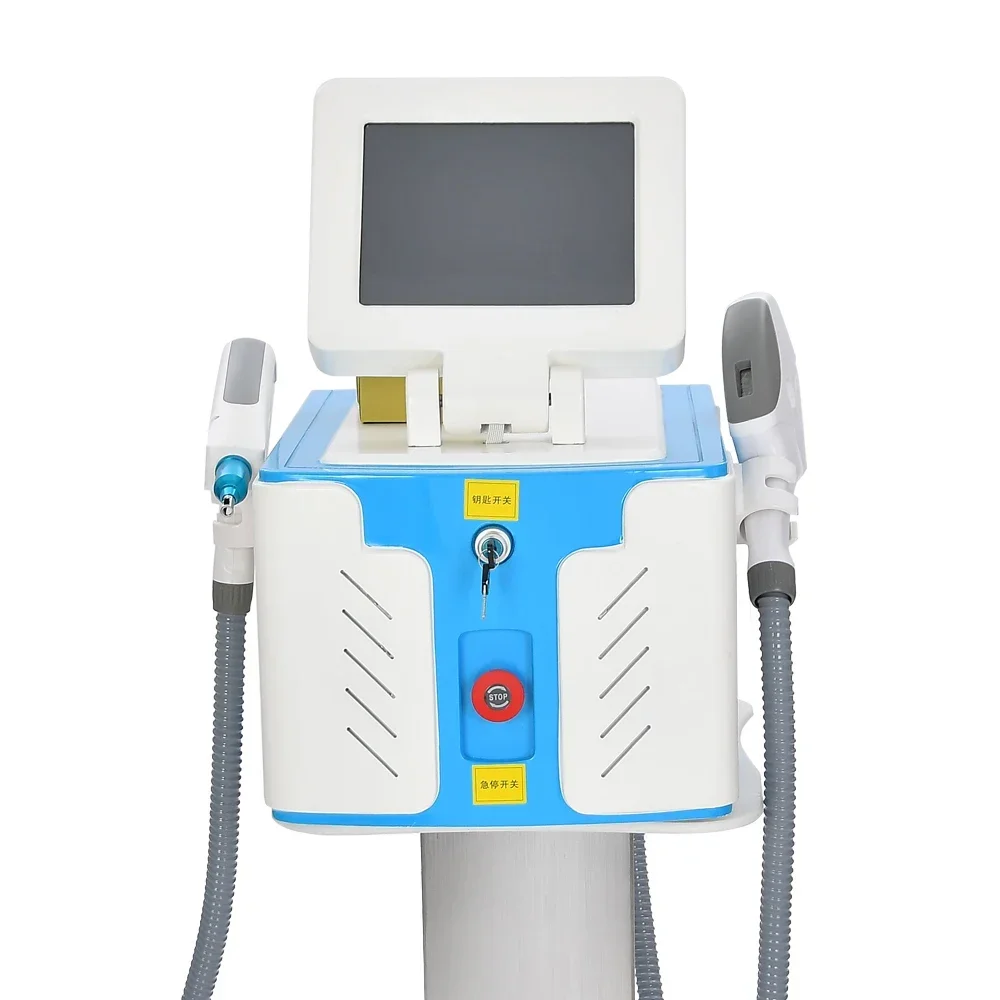 Fábrica 2 em 1 multifuncional ipl cabelo remoção permanente rfskin rejuvenescimento nd yag laser tatuagem pigmento remoção máquina de beleza