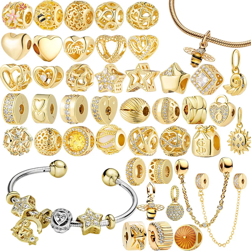 

Лидер продаж, сверкающие позолоченные конверты со звездой и сердечком, любовным письмом, фиксированные бусины-подвески с зажимом, подходят для оригинального браслета, ювелирные изделия своими руками, подарки