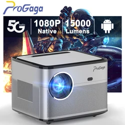 PROGAGA-proyector portátil PG550W FHD1080P para cine en casa, dispositivo con Android, WiFi, 4k, 15000 lúmenes, enfoque automático, PG550