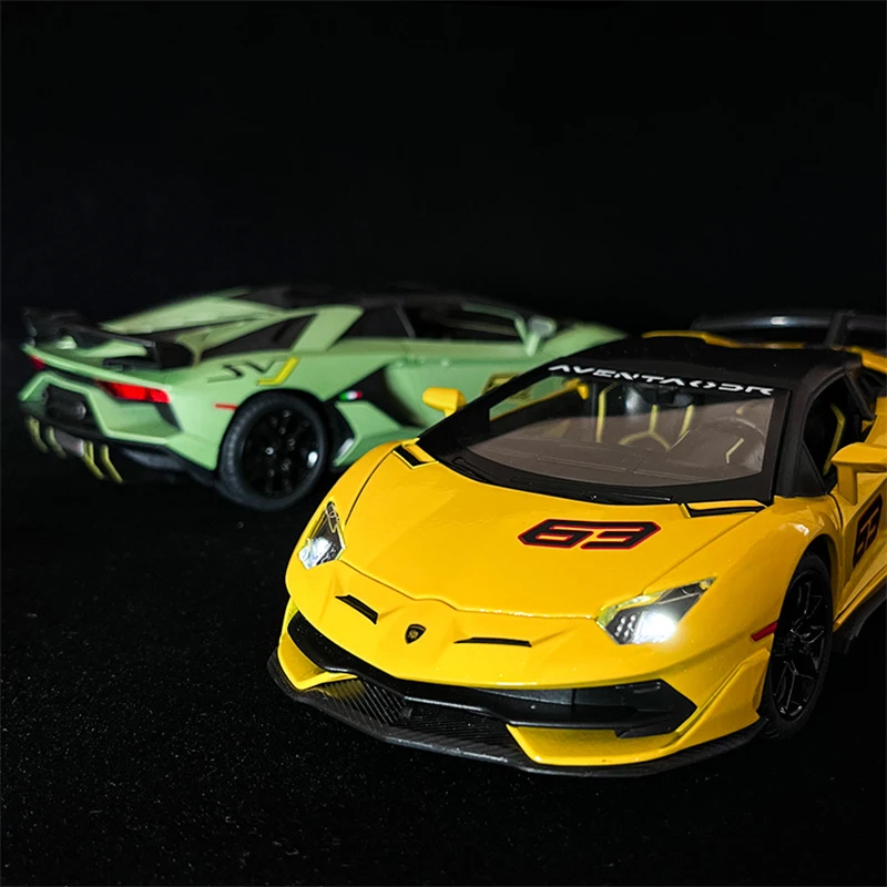 1/32 Aventador SVJ 63 سبيكة سباق السيارات نموذج Diecasts المعادن المركبات الرياضية نموذج سيارة الصوت ضوء محاكاة لعب الأطفال هدية #5
