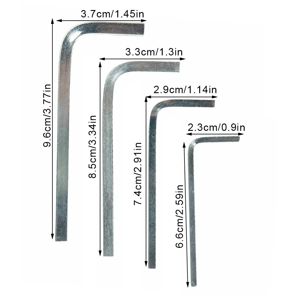 Hand Tools Wrench Chromium Vanadium Steel For Tightening Inner Corner 3-6mm Screwdriver Set Silver Square Head