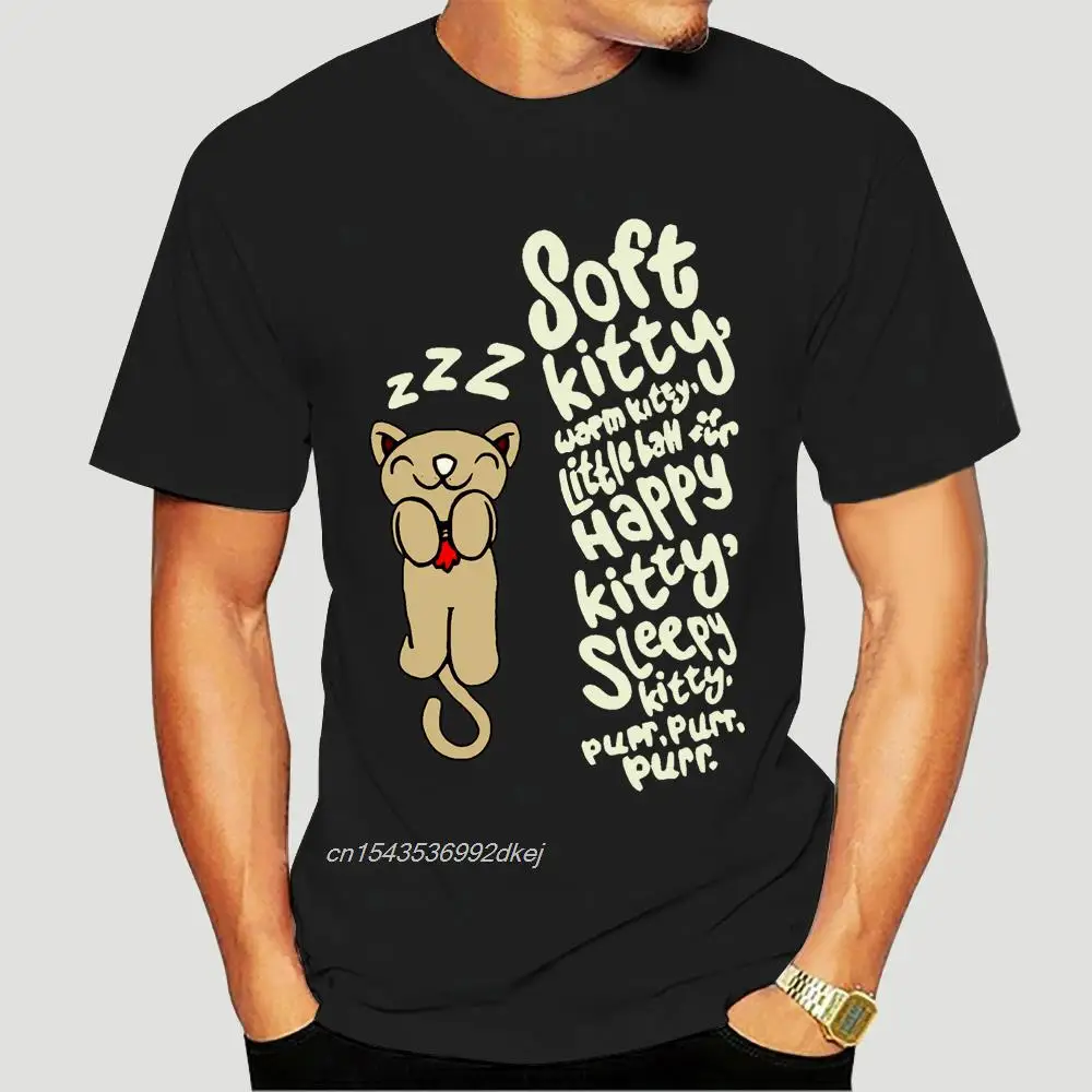 The Big Bang Theory Soft Kitty 100% Cotton T-shirts Kawaii Designer Basic Short Sleeve Summer Crew Neck Cute Formal 2804D