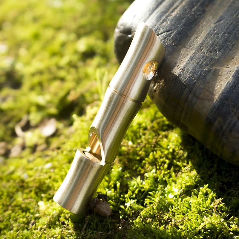 Outdoor Metal Blasting Survival Whistle Stainless Steel / Brass Bamboo Whistle Wild Life-saving Equipment Competition Whistle