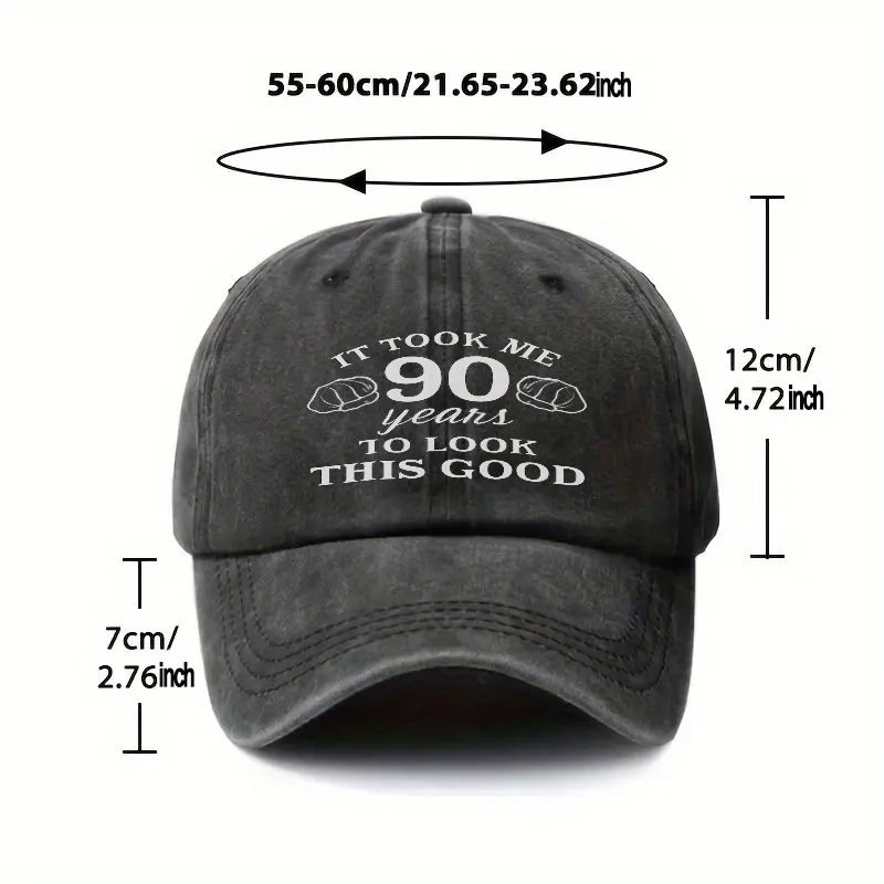 90th Birthday Baseball Cap It Took Me 90 Years To Look This Good Unisex Adjustable Sun Hat for Birthday Parties