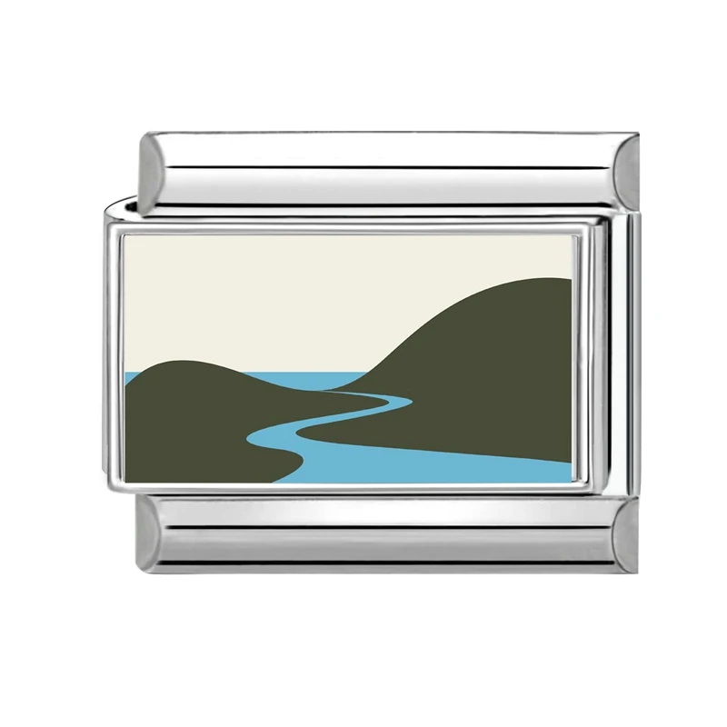Mountains and Seas Scenery Italian Charm Links for Bracelets