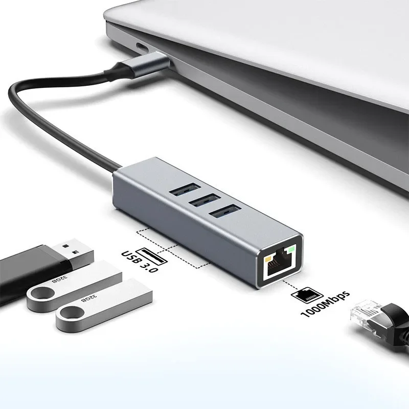 CoolFish 4 in 1 Dock Station USB C HUB USB Type C to Multi USB 3.0 Adapter for MacBook Pro Air Huawei Mate 30 USB-C 3.0 Splitter