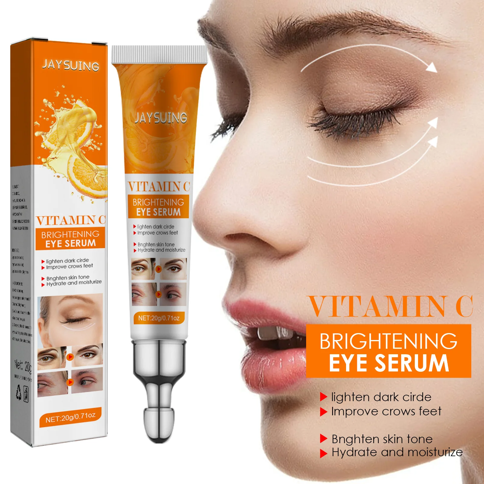 Jaysuking-crema antiojeras para los ojos, suero blanqueador VC para eliminación de arrugas, reafirmante para el cuidado de la piel, Belleza