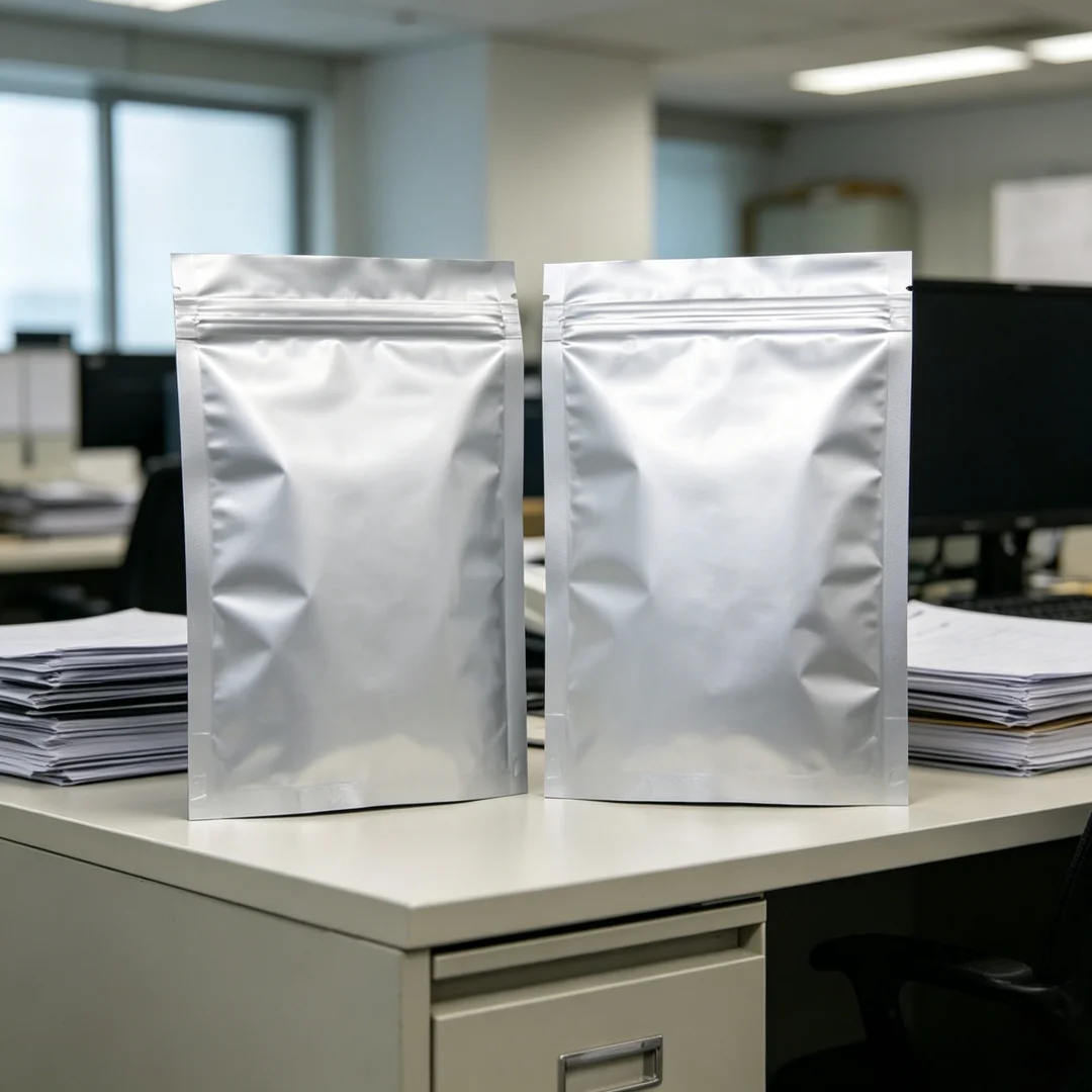 100Pcs Pure Mylar Foil Bags Zip Lock Self-Seal Tear Notch Reclosable Reusable Silver Food Storage Pouches for Coffee Beans