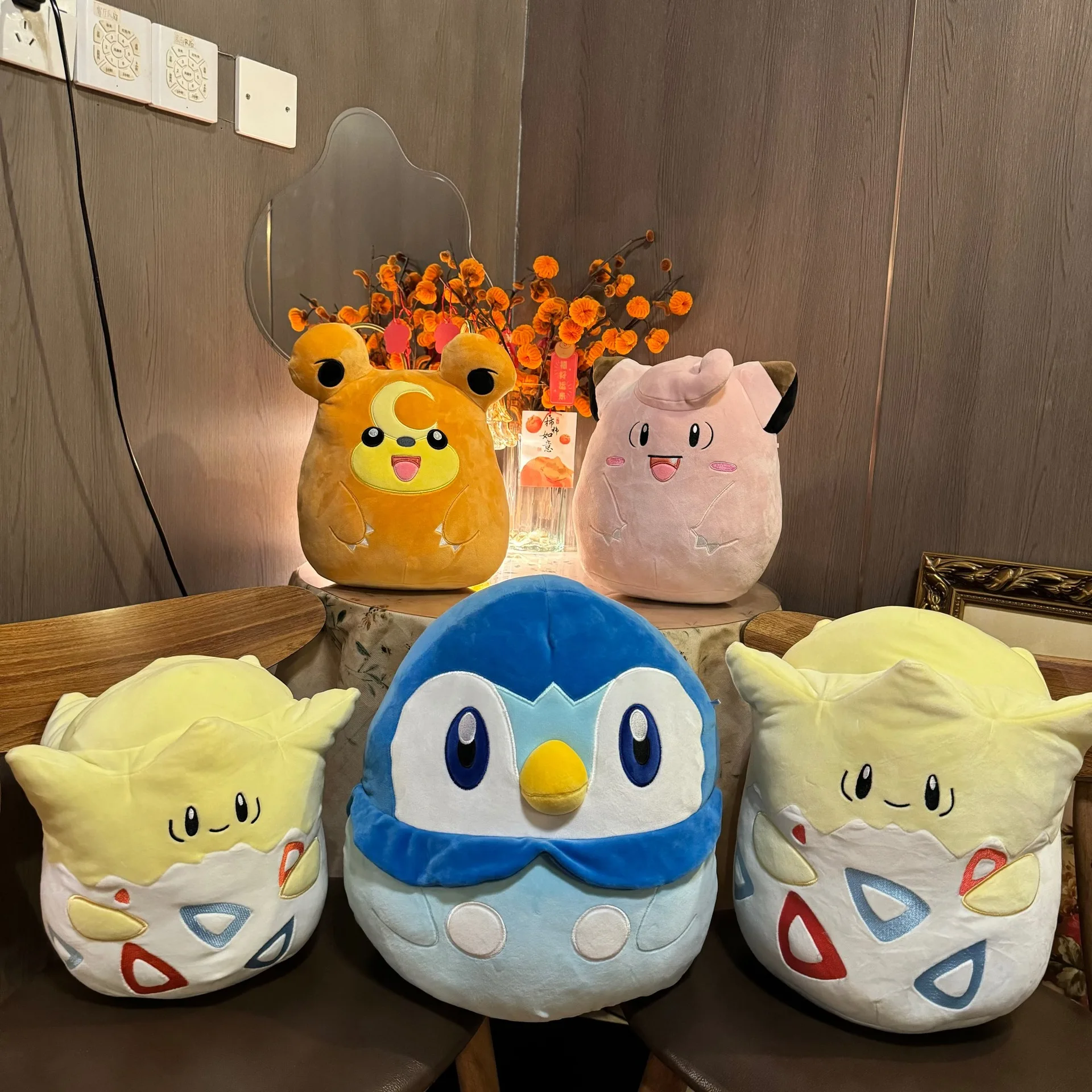 New Pattern Kawaii Pokemon Pikachu Plush Toys Cute Clefairy Teddiursa Piplup Togepi Stuffed Toy Hobby Collection Kids Xmas Gifts