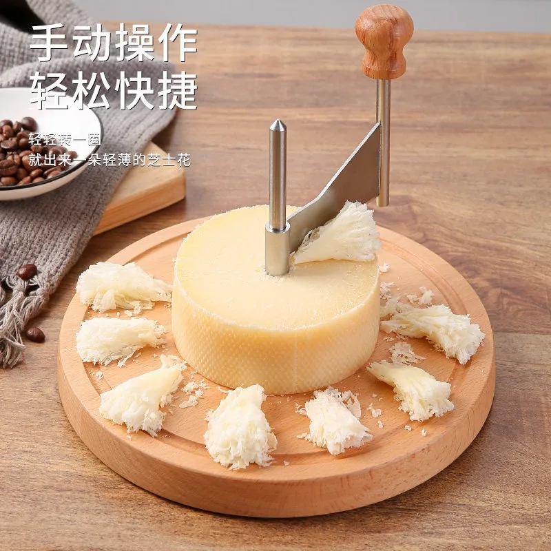 Hand Operated Cheese Curling Tool, Rotary Slicer For Producing Decorative Flakes Of Cheese, Butter & Chocolate