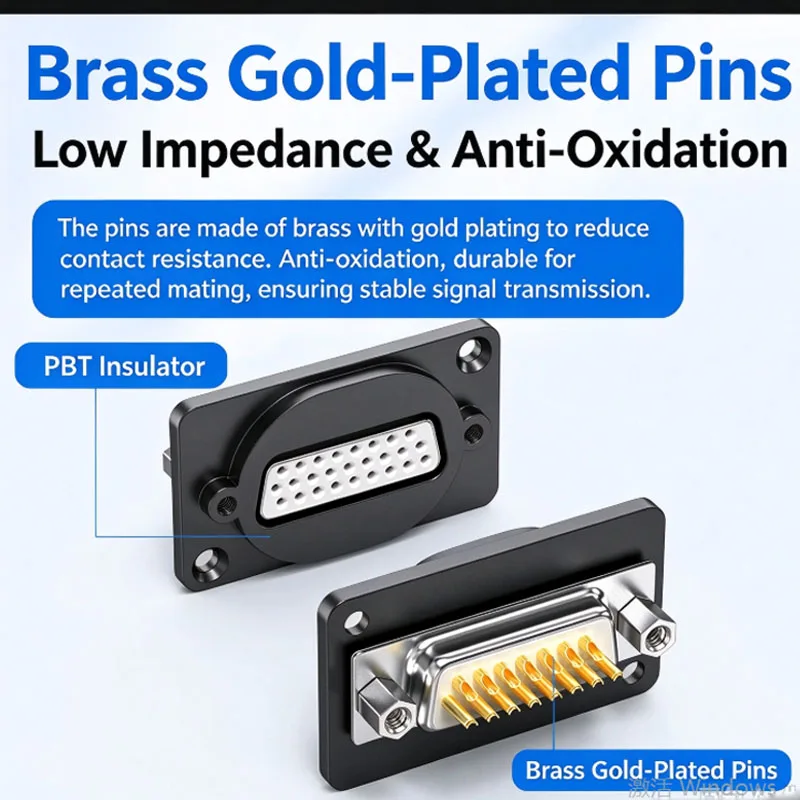 DB26 Panel Mount Socket HDB26 Solderless 26Pin Male Female Connector Servo I/O Cable Terminal Connectors Soldering Head Plug