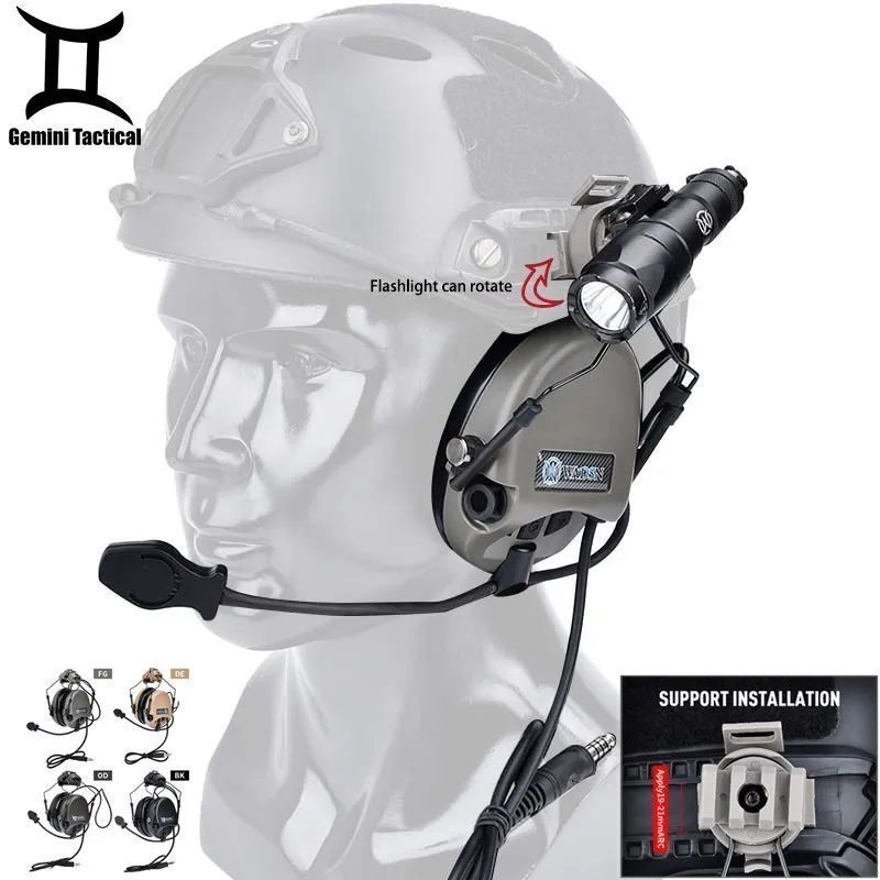 Fast Helmet Headset Sordin Tactical Noise Clearance Earphone Softair Military Hunting Shooting Headphone ARC Rail Adapter M300