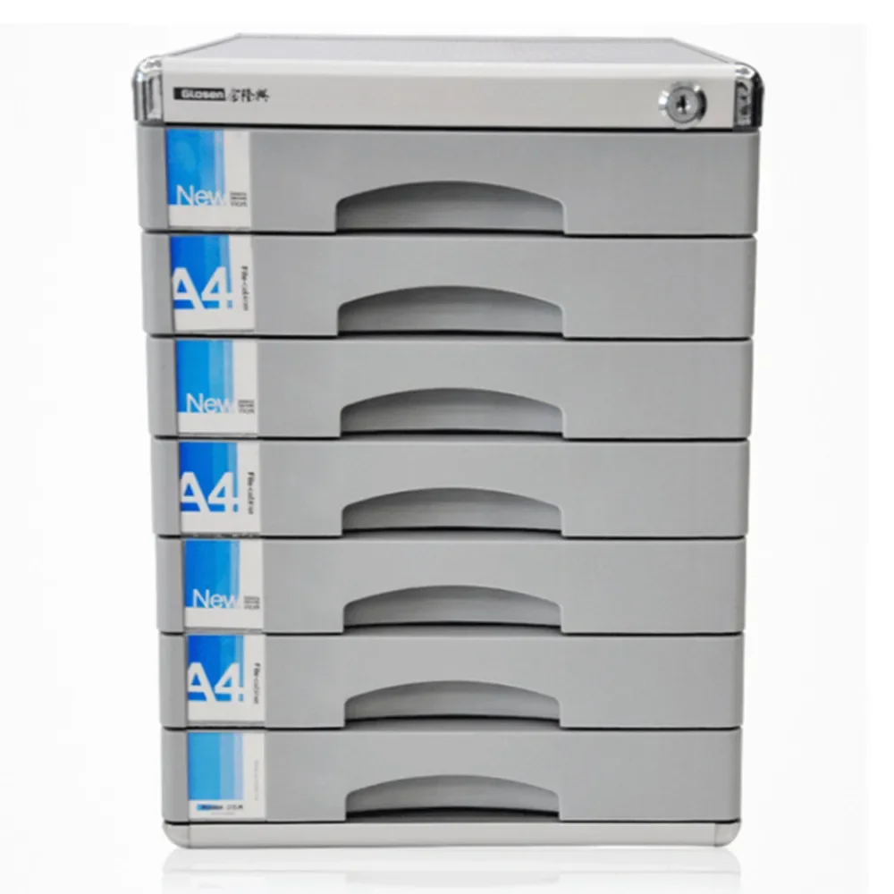 Filing cabinets 7 layers drawer PC aluminum alloy A4 desk finishing cabinet office stationery file with lock storage box toolbox