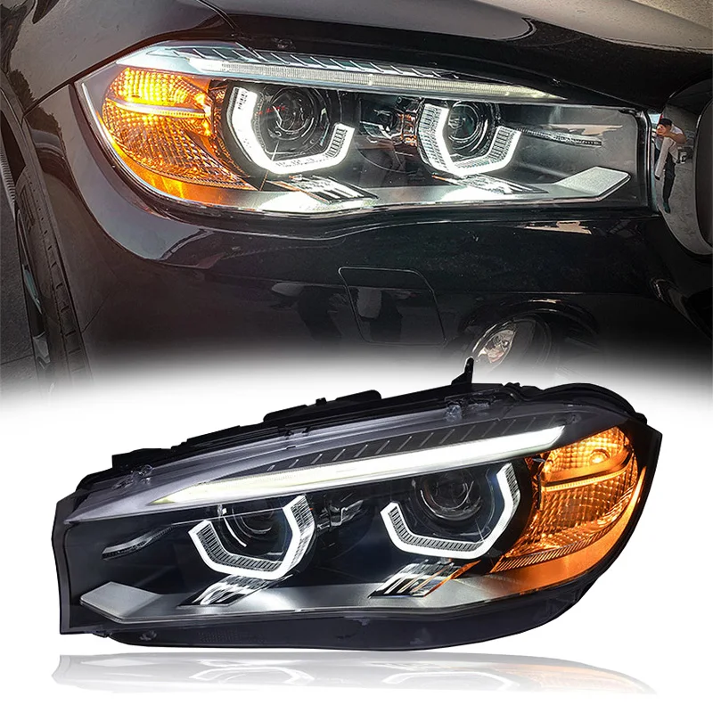 Car Lights For X5 F15 2014-2018 X6 F16 LED Auto Headlights Assembly Upgrade M5 Competition Bicofal Lens LHD RHD Lamp Accessories