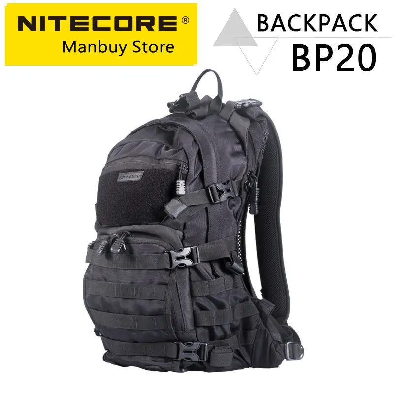 Original NITECORE BP20 20L Travel Backpack Commute Bag 1000D Nylon Trekking Hunting Fishing Tactical Rucksack Molle System Ponch