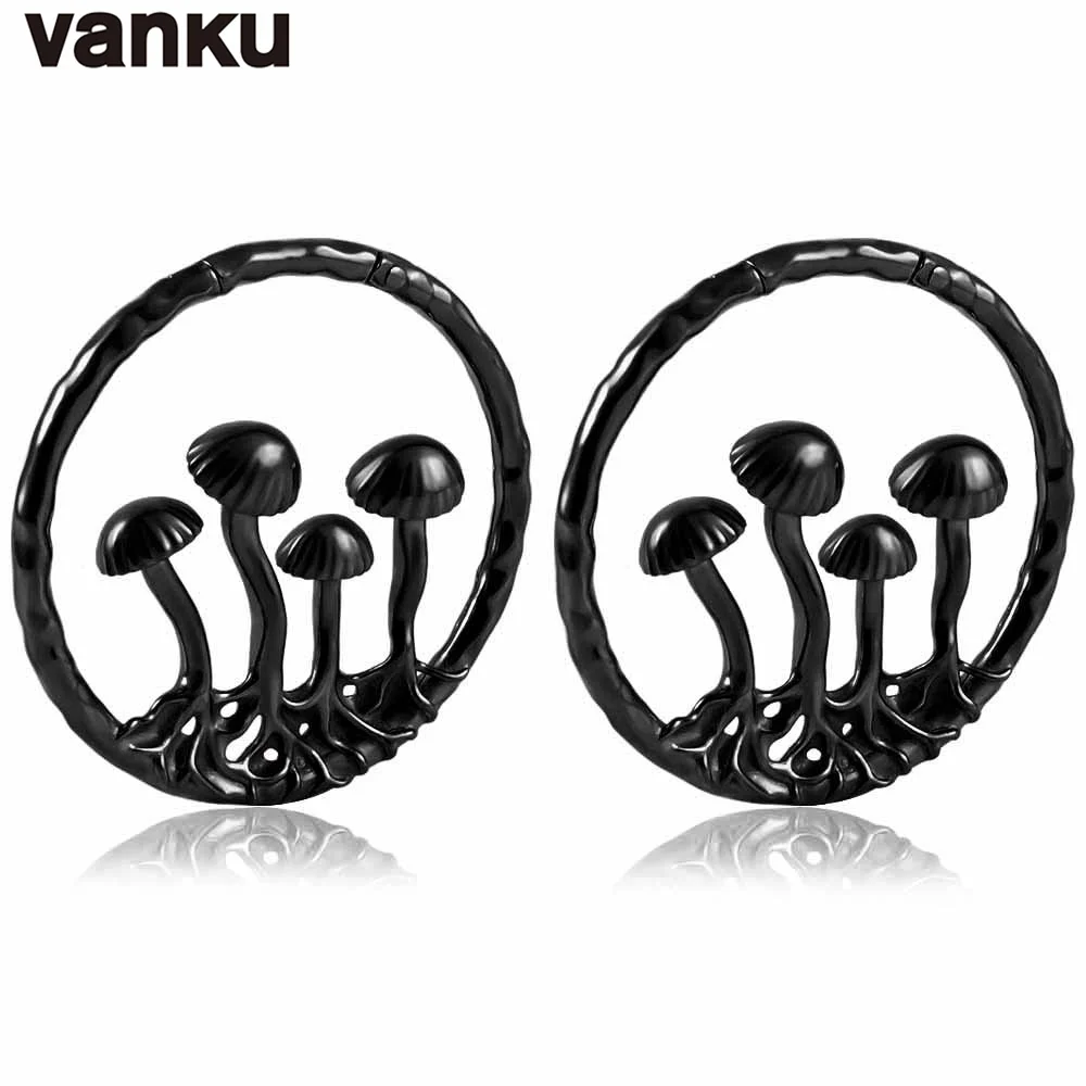 

Vanku 10PC Stainless Steel mushroom Ear Weights hangers for Stretched Ears Gauges Ear Plugs Tunnels Body Piercing Jewelry