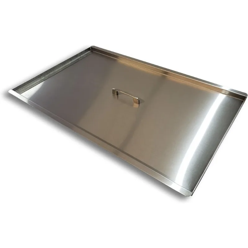 

Stainless Steel Fryer Cover 45 50 Lbs Capacity 23 x 14.375 x 0.5 Inches Interior Size