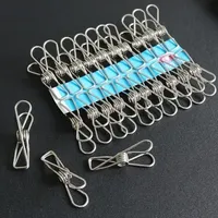 20/40/60/80Pcs Stainless Steel 5cm Clips Clothespins Metal Home Storage Tool Clothes Clothes Pegs Household Washing Hang Laundry