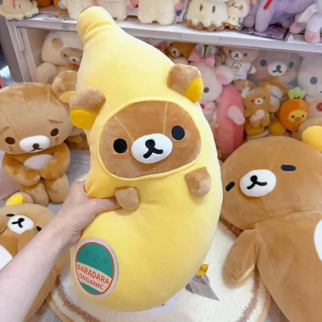 2026 New Banana Rilakkuma Plush Toys 30cm Stuffed Pillow Animal Toy Cute Banana Series Throw Cushion Home Decor Birthday Gift