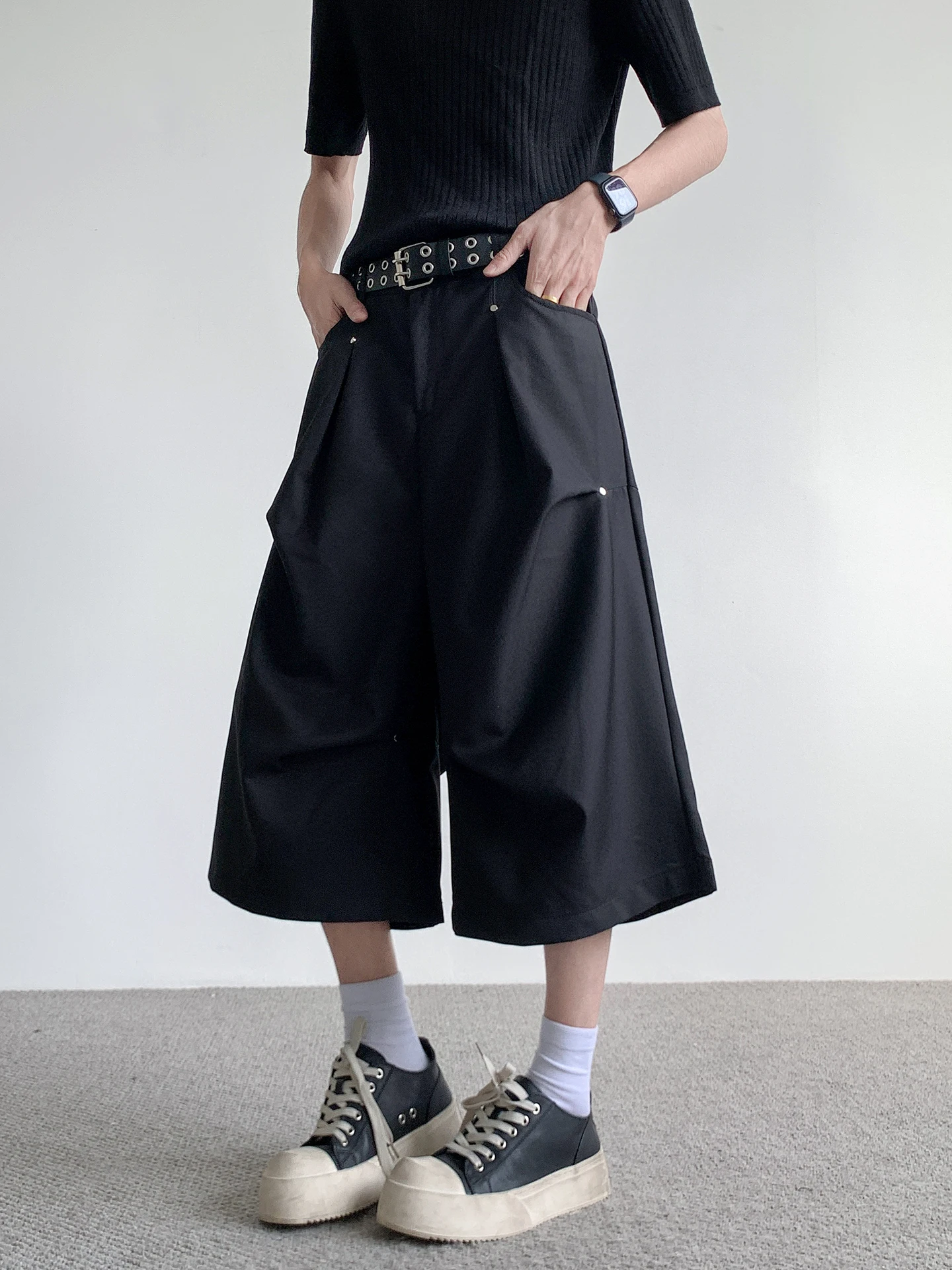 

Summer New Men's ort Pants Woven Design Straight Leg Seven-Foot Nails Workwear Casual Trousers Faionable Youth Sle