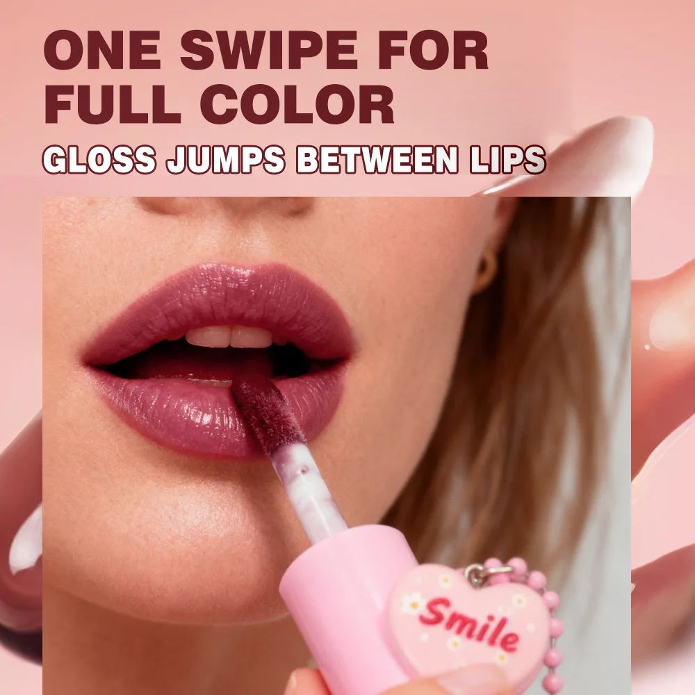 Balsamo per labbra al burro Design a cuore Trattamento labbra nutriente Finitura lucida Idratazione a lunga durata Regali per la cura delle labbra in stile Kawaii carino