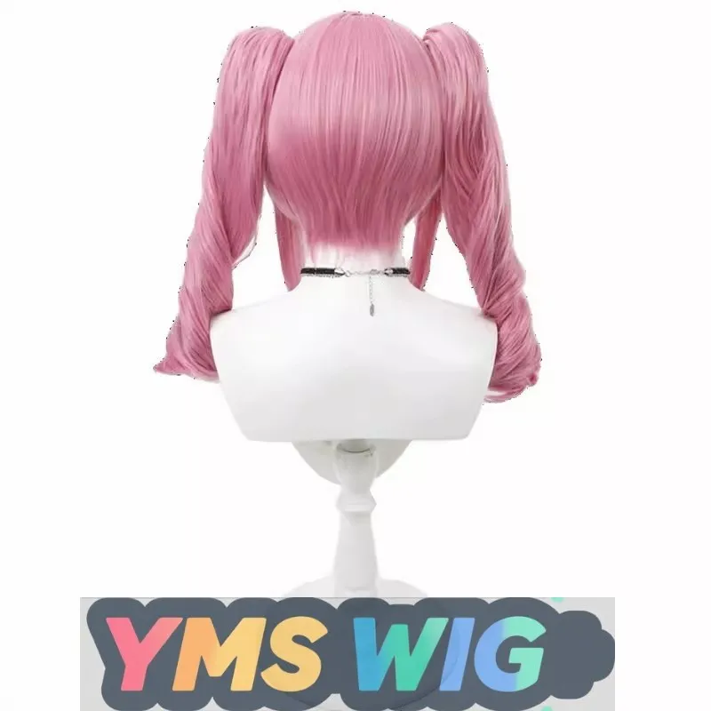 【YMS WIG】Wyciekuje w niech wyrażona uwielbienie dla magicznych dziewczyn ‌   Peruka Cosplay Magia Magenta Różowa Podwójny Kucyk Realistyczna Skóra Głowy