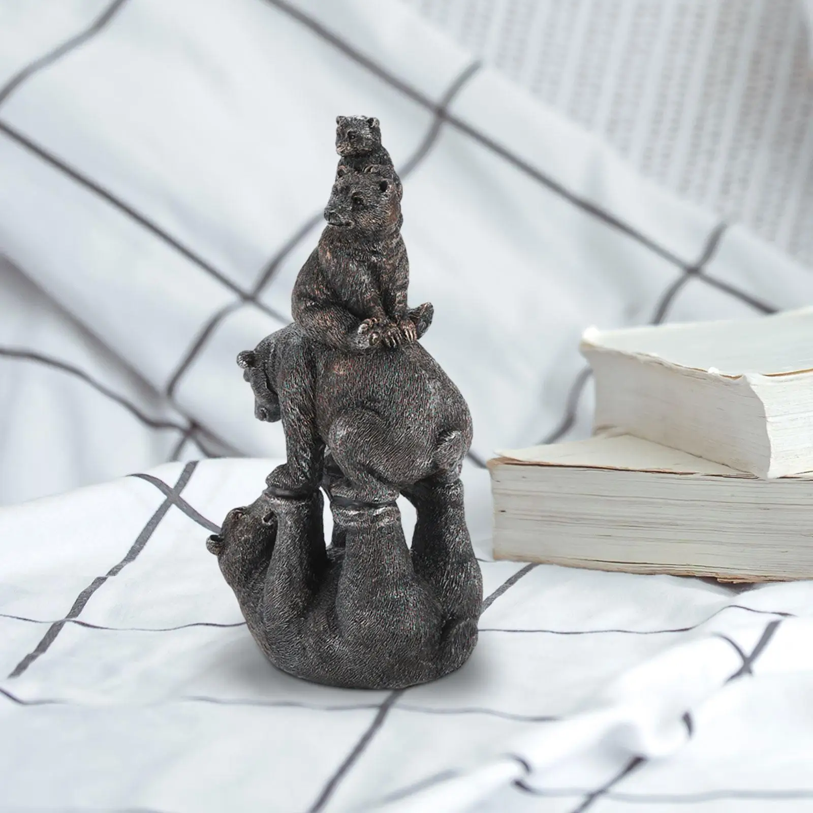 

Black Bear Figurine Statue Traditonal Weatherproof Resin Black Bear Family Black Bear Decor for Home Decoration Lawn