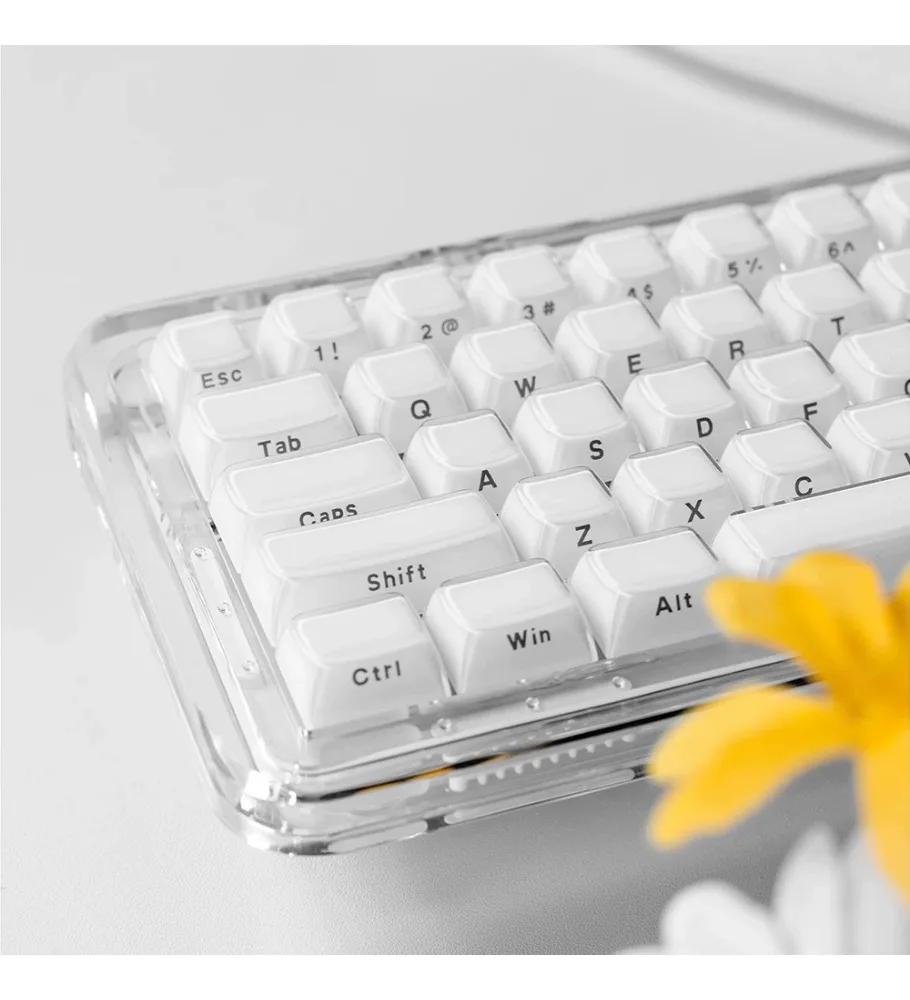 White crystal jelly keycap personalized fit from ace68 keys/87 keys/108 keys