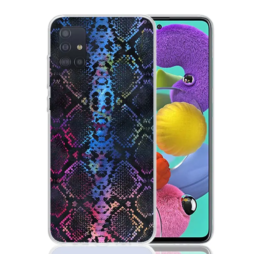 Pink Snake Skin Printing Drawing Phone Case For Samsung Galaxy A51 A41 A31 A21S A11 A01 A71 A50 A40 A30S A20E A10S A70 A6 A7 A8