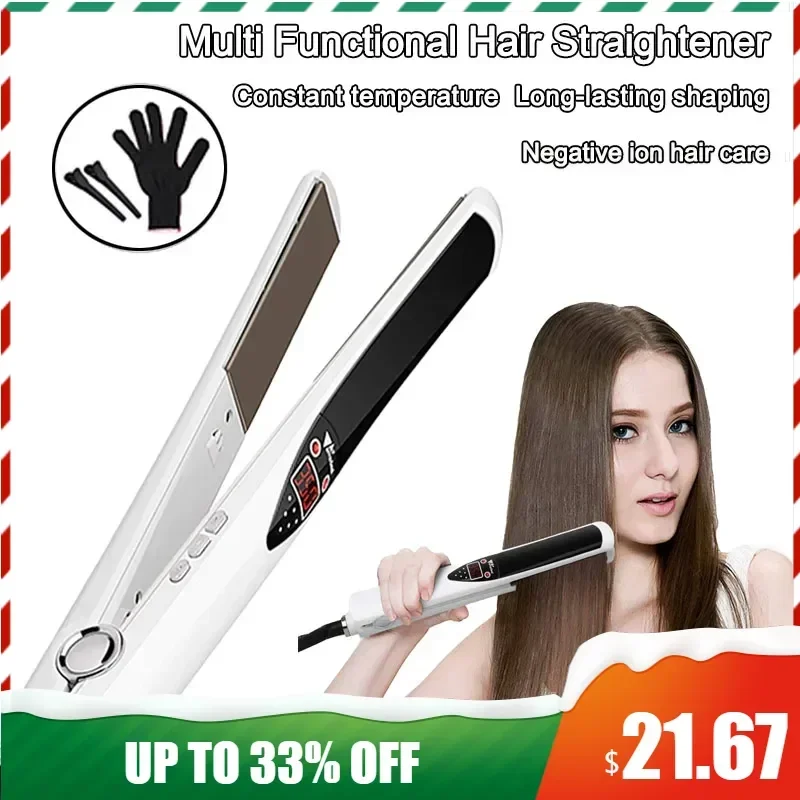 Multi Functional Hair Straightener Straight Roll Dual Use MCH Professional Straightener 1 Inch Straightener Styling Tool